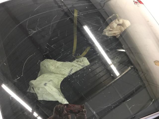 Popped airbags inside the car. Photo credit: Ccapx on Rennlist